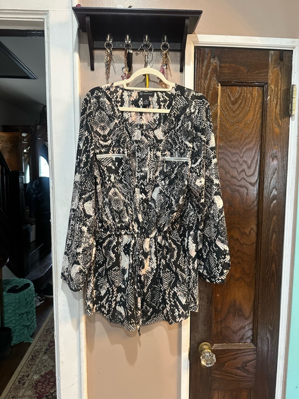 INC International Concepts Snake Print Blouse